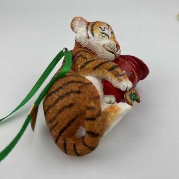 Danbury Mint The Baby Animal Christmas Ornament Tiger Cub Cookies Santa #2 - Picture 8 of 10